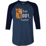 Carter Bowl - Fullerton, CA - Vintage Bowling Alley - 3/4 Sleeve Raglan T-Shirt