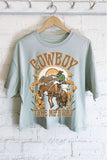 Cowboy Take Me Away Graphic Long Crop Top