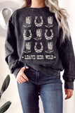 Leave Her Wild Mineral Graphix Terry Sweatshirts