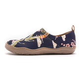 Crane Paradise Women's Slip-On Shoes, 100% Cotton, Painted Canvas Sneakers Hawaiian Crane Zen Shirt
