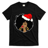 Christmas Black African American Santa Hat Xmas Gifts T-Shirt