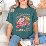 The Lord Is Greater Wild Flowers Tee Unisex T-shirt, Sweatshirt, Hoodie, Long Sleeve Tee