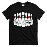 Cartoon Bowling Funny Scared Bowling Pins T-Shirt