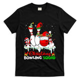 Christmas Bowling Squad Dabbing Santa Elf Bowling Tools T-Shirt