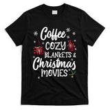 Coffee Cozy Blankets & Christmas Movies Red Plaid T-Shirt