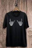 Rock and Roll Skeleton Hands Graphic Top