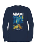 Miami Starry Night Skyline Art Men's Sweatshirt