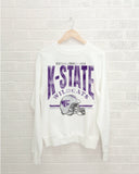 Kansas State Wildcats Est. Helmet White Thrifted Sweatshirt