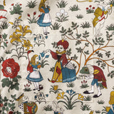 Men's Hawaiian Shirt Short Sleeve Button-down 100% Cotton Beige Aloha Alice's Wonderland