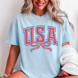USA Coquette Bow July 4th Graphic T-Shirt | Comfort Color