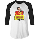 Chet's Greasy Pork Sandwiches - 3/4 Sleeve Raglan T-Shirt