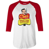 Chet's Greasy Pork Sandwiches - 3/4 Sleeve Raglan T-Shirt