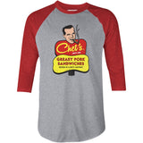 Chet's Greasy Pork Sandwiches - 3/4 Sleeve Raglan T-Shirt