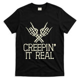 Creepin' It Real Funny Halloween Skeleton T-Shirt