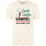 Civic Lanes - Santa Monica, CA - Vintage Bowling Alley - Unisex T-Shirt