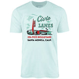Civic Lanes - Santa Monica, CA - Vintage Bowling Alley - Unisex T-Shirt