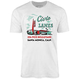 Civic Lanes - Santa Monica, CA - Vintage Bowling Alley - Unisex T-Shirt