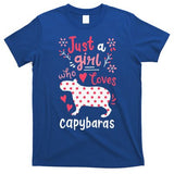 Capybara Just A Who Loves Capybaras Flower T-Shirt