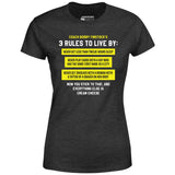 Coach Bobby Finstock's 3 Rules to Live By - Women's T-Shirt