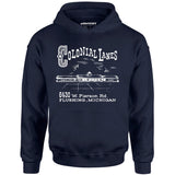 Colonial Lanes - Flushing, MI - Vintage Bowling Alley - Unisex Hoodie