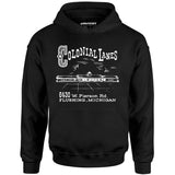 Colonial Lanes - Flushing, MI - Vintage Bowling Alley - Unisex Hoodie