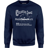 Colonial Lanes - Flushing, MI - Vintage Bowling Alley - Unisex Sweatshirt