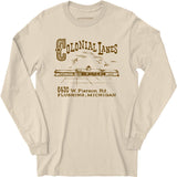 Colonial Lanes - Flushing, MI - Vintage Bowling Alley - Long Sleeve T-Shirt