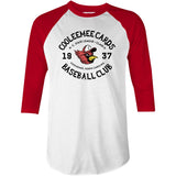 Cooleemee Cards - North Carolina - Vintage Defunct Baseball Teams - 3/4 Sleeve Raglan T-Shirt