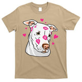 Cute Pitbull Dog Love And Hearts Funny I Love PitBull Dogs T-Shirt