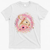 Cute Pink Floral Easter Bunny T-Shirt