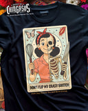 Don't Flip My Crazy Switched Faded Vintage Print T-Shirt