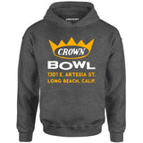 Crown Bowl - Long Beach, CA - Vintage Bowling Alley - Unisex Hoodie