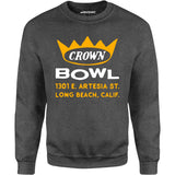 Crown Bowl - Long Beach, CA - Vintage Bowling Alley - Unisex Sweatshirt