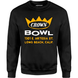 Crown Bowl - Long Beach, CA - Vintage Bowling Alley - Unisex Sweatshirt