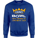 Crown Bowl - Long Beach, CA - Vintage Bowling Alley - Unisex Sweatshirt