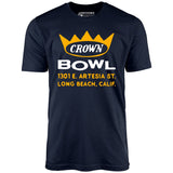 Crown Bowl - Long Beach, CA - Vintage Bowling Alley - Unisex T-Shirt