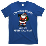 Christmas Santa Tell Me What You Want Bag Of Presents Cute Gift T-Shirt