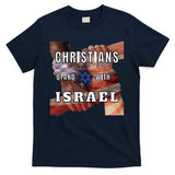 Christians Stand With Israel Amercan Flag Patriotic T-Shirt