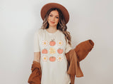Vintage Pumpkins and Flowers Graphic Tee