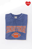 Sunday Funday Graphic Plus Size Mineral Washed Graphic Top