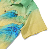 Men's Hawaiian Shirt Short Sleeve Camp Collar 100% Cotton Green Aloha Timeless Aloha