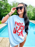 Party in the USA Double Puff-Glitter Combo Tee Unisex T-shirt, Sweatshirt, Hoodie, Long Sleeve Tee