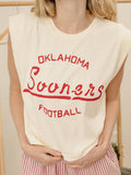 Ou Oklahoma Sooners Football Stencil Off White Tank