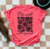 Christian It Is Well Comfort Colors Women's Graphic Tee