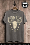 Long Live Western Cow Skull Graphic Top