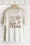 Just A Girl Who Loves Texas-Oversized Tee