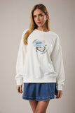 Round Neck Long Sleeve Fish Graphic Print Sweatshirt