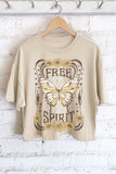Free Spirit Butterfly Graphic Long Crop Top