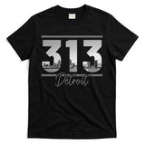 Detroit 313 Area Code Skyline Michigan Vintage T-Shirt