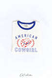 American Cowgirl Ringer Graphic Top